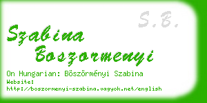 szabina boszormenyi business card