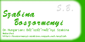 szabina boszormenyi business card